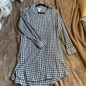 Checkered collar tee dress